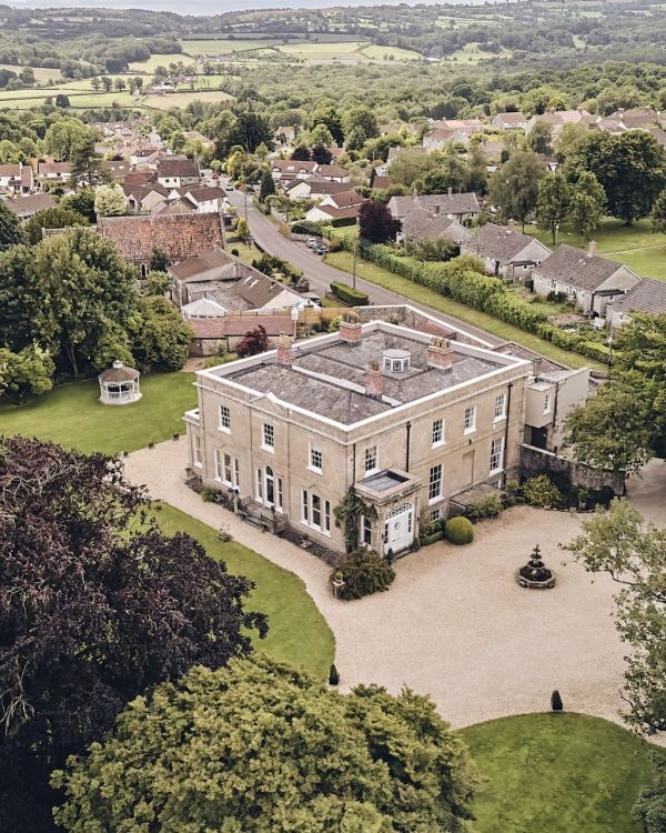 aerial view of georgian country house